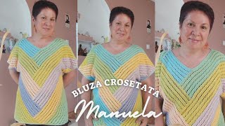 Bluza crosetata Manuela din fir Yarnart Flower Partea aIIa [upl. by Amzaj969]