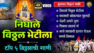 टॉप ५ विठ्ठलाची गाणी  निघाले विठ्ठल भेटीला पांडुरंगाची भक्तीगीते  Vitthal Songs Marathi ekadashi [upl. by Lenahc]