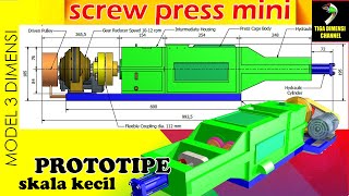 Model 3D Mesin Screw Press Pebrik Sawit Prototipe [upl. by Breban]