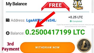 Free025 LTC 🤑  Payment Proof  LTC Miner  Free LTC  LTC Mining  Free LTC Mining 2024  LTC [upl. by Claudian619]