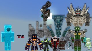 Origin vs Total Carnage Bosses  Minecraft Bedrock  Mob Battle [upl. by Sybille]