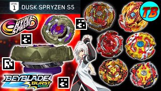 DUSK SPRYZEN S5 GAME PLAY ALL SPRYZEN QR CODES BEYBLADE BURST SURGE APP [upl. by Tunk]