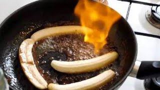 French Bananas Flambe  Original Homemade Dessert  Quick amp Easy Recipe [upl. by Nileuqay]