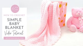 Simple Crochet Baby Blanket  A Quick amp Easy 1 Skein BeginnerFriendly Crochet Baby Shower Gift [upl. by Zeta130]