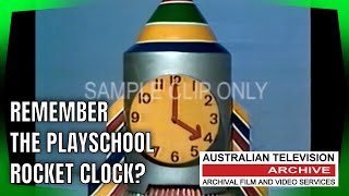 Play School Rocket Clock TickTock Lets Blast Off 1981 [upl. by Thorley]