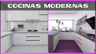 😍 Muebles de Cocina de Estilo Moderno Acrílico Blanco de Alto Brillo  Cocinas Modernas 5 [upl. by Scheld743]