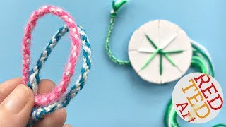 EASY How to make friendship bracelets with a cardboard disk  DIY Kumihimo Bracelets [upl. by Yelsnia]