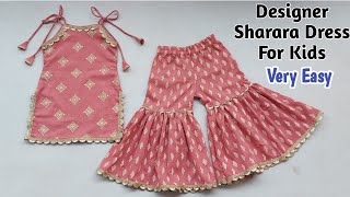 Very Easy Baby Sharara Dress Cutting and StitchingDesigner Baby Girl Dress Cutting and stitching [upl. by Flavius973]