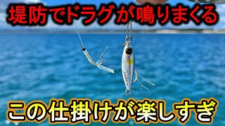 青物爆釣に尺アジも…堤防からドラグ爆鳴りのライトジグサビキが楽しすぎる。 [upl. by Nolrac]