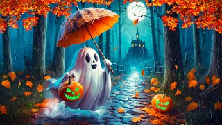 Best Relaxing Autumn Halloween Music 🎃 Spooky Halloween Ambience 👻 Rainy Halloween Background Music [upl. by Werdnael]