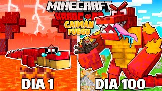 ⚪ SOBREVIVÍ 100 Días SIENDO UN 🔥CAIMÁN DE FUEGO🔥 en Minecraft HARDCORE caiman minecraft fuego [upl. by Elletnahs]