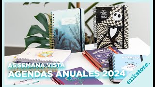 Agendas Anuales 2024  A5 Semana Vista  ErikStore [upl. by Ylera]