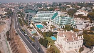 Aerial view  Hotel Cascais Miragem in Cascais Portugal  Drone Footage [upl. by Annaihs]