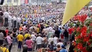 Biberacher Schützenfest 2015 Schützenlied Marktplatz Antrommeln [upl. by Atimad]