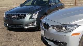 Cadillac ATS 20T vs BMW 335i Mashup 060 MPH Performance Test [upl. by Aerdnuahs942]