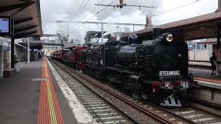 Clip Steamrail Shepparton Steam Weekend Transfer passes through North Melbourne [upl. by Oconnor]