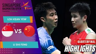 Loh Kean Yew SGP vs Li Shi Feng CHN  QF  Singapore Open 2024 [upl. by Nitz]