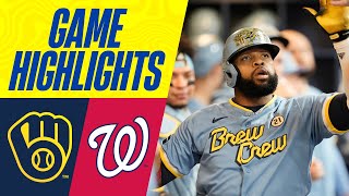 Nationals vs Brewers Game Highlights 91523  MLB Highlights [upl. by Ritter]