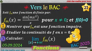 Vers le BAC Parité continuité et limites dune fonction [upl. by Errised]