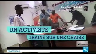 CAMEROUN  Un activiste traîné sur une chaise en pleine réunion sur quotl’alternance démocratiquequot [upl. by Sair611]