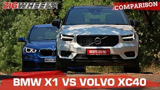 BMW X1 vs Volvo XC40  Small SUVs Big Luxury  Zigwheelscom [upl. by Ahtebbat]