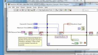 VI High 21  How to Use a Tek DPOMSOMDO Scope with LabVIEW Pt 2 Examples amp Recognizing in MAX [upl. by Nylirek]