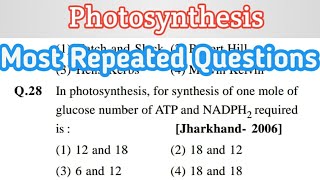 photosynthesis mcq  plant physiology mcq  biology most repeated questions 21 [upl. by Sakovich]