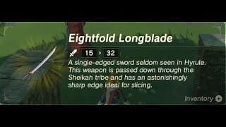 Eightfold Longblade  Respawn Location  Zelda BOTW [upl. by Candice741]