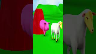 5 Giant Duck Cartoon Cow Elephant Tiger Gorilla Paint Wild Animals Crossing Fountain Animation [upl. by Sesiom]