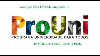 COMO FAZER A INSCRIÇÃO DO PROUNI  2024 [upl. by Alphard621]