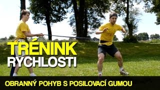 Trénink rychlosti obranný pohyb s posilovací gumou [upl. by Sral]