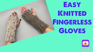 How to knit fingerless mittens using the magic loop Easy to follow instructions [upl. by Remos]