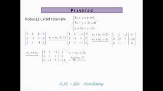 Metoda GaussaJordana  układy równań cz1 teoriaprzykład [upl. by Ahsinauq]