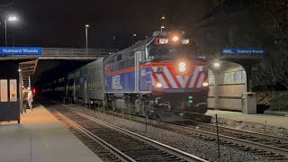 Metra 129 rebuilt F40ph leading a express train at Winnetka Illinois at Hubbard Woods Station [upl. by Enedan]