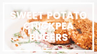 MORROCAN SWEET POTATO CHICKPEA BURGERS  Vegan Meal Prep [upl. by Notfol374]