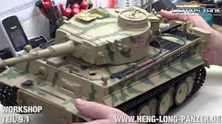 91 RC Panzer Workshop – Öffnen des Heng Long Tiger 1 24 GHz 4 Gen 6mm Schussfunktion 38181 [upl. by Lleddaw366]