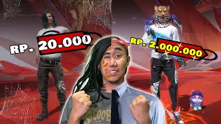 REVIEW AKUN FF Rp 20000 VS Rp 2000000 [upl. by Gney]