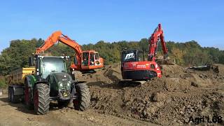 Terrassement 2017  Pelleteuse DOOSAN amp KUBOTA  Fendt 716 S4 Vario amp Scania G480  Sarl Moritz [upl. by Alak6]