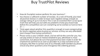 Buy TrustPilot Reviews [upl. by Nibuz]