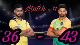 telugu titans vs patna pirates Match 11 Vivo Pro Kabaddi 2017  3643  Patna Won By 7 Points [upl. by Monteria305]