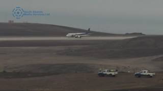 Embraer Plane lands at St Helena Airport [upl. by Ferd]