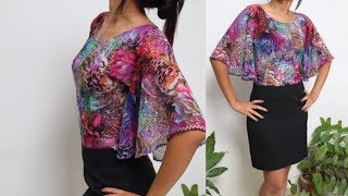 BLUSA RÁPIDA CORTA E COSTURA INICIANTE DIYLuciete Vasconcelos Atelier [upl. by Winthrop689]