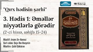 3 Birinci hədis quotƏməllər niyyətlərə görədirquot 2ci hissə  Qabil Şükürov [upl. by Billat]