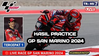 Hasil MotoGP Hari ini  Hasil Latihan Bebas Gp San Marino 2024  PR Gp San Marino 2024  Motogp [upl. by Sivaj]