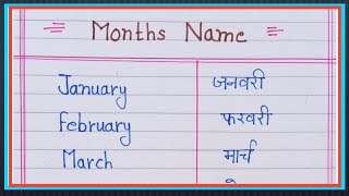 months name l January February months name l mshino ke naam hindi aur english me [upl. by Rheba]