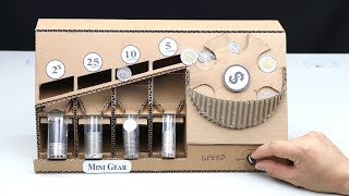 How to Make Coin Sorting Machine from Cardboard [upl. by Pattie811]