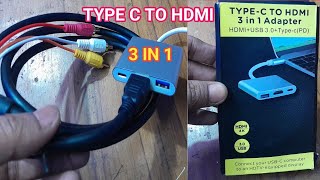 4K Type C To Hdmi Multiport Adapter Type C To Hdmi 3 IN 1 Adapter Amazon Basic 3 In1 USB C To Hdmi [upl. by Rocca]