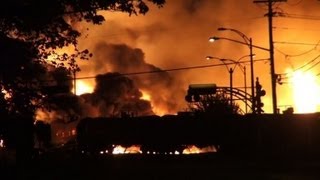 Amateur video captures Canada oil train explosion [upl. by Nevsa771]