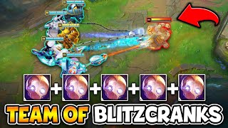 WE PLAYED AN ENTIRE TEAM OF BLITZCRANKS AND ITS HILARIOUS 5 HOOKS AT ONCE [upl. by Medlin]