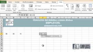 Obtención del maximo común divisor con Excel [upl. by Inoliel493]